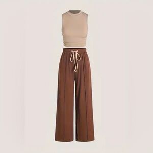Cider Wide Leg Pant and Top Set XS